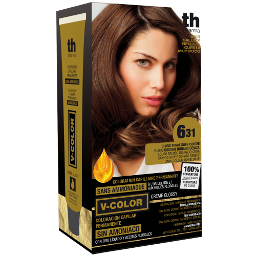 Hair dye V-color no.  (dark goldern ash blond)- home kit+shampoo and